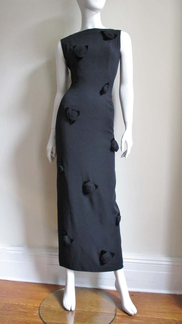 Estevez Flower Appliqué Gown — 1960s