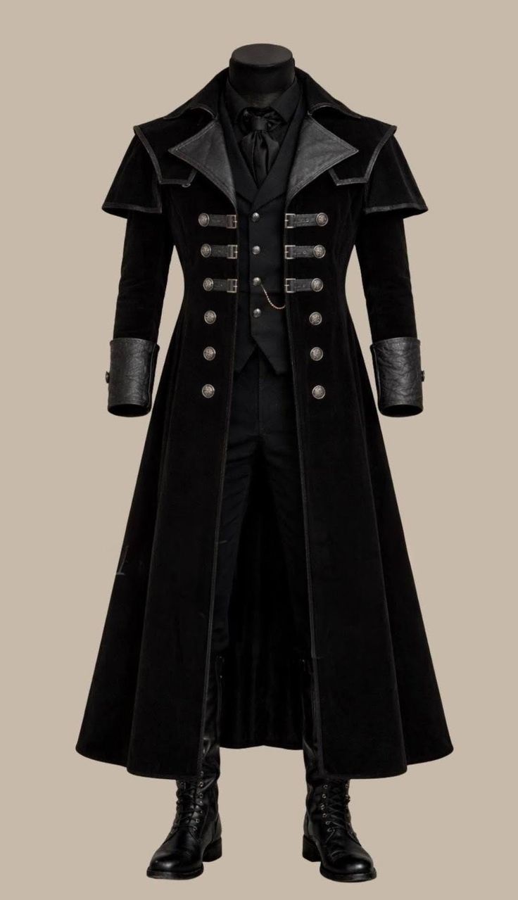Tailored Long Coat — Charcoal Wool